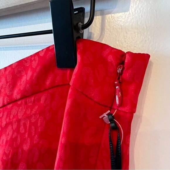 NWT 1.State Ruffle Front Tonal Leopard Pencil Skirt in Cherry Red 12 - Picture 4 of 6